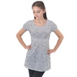 Light Grey Snake Puff Sleeve Tunic Top