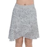 Light Grey Snake Chiffon Wrap Front Skirt