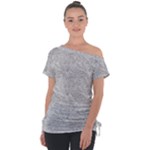 Light Grey Snake Off Shoulder Tie-Up T-Shirt