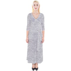Quarter Sleeve Wrap Maxi Dress 