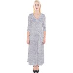 Light Grey Snake Quarter Sleeve Wrap Maxi Dress