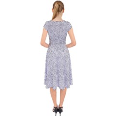 Cap Sleeve Front Wrap Midi Dress 
