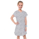 Light Grey Snake Kids  Drop Waist Dress