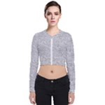 Light Grey Snake Long Sleeve Zip Up Bomber Jacket