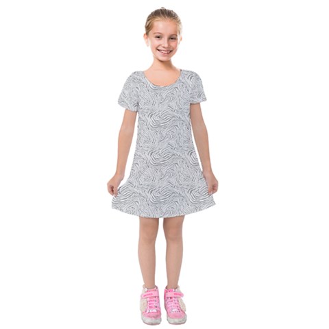 Light Grey Snake Kids  Short Sleeve Velvet Dress from ArtsNow.com