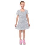 Light Grey Snake Kids  Short Sleeve Velvet Dress
