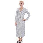 Light Grey Snake Velvet Maxi Wrap Dress