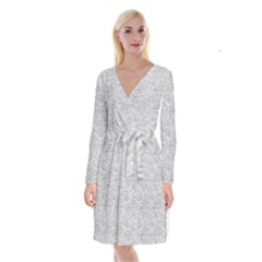 Long Sleeve Velvet Front Wrap Dress 