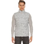 Light Grey Snake Men s High Neck Button Up Puffer Vest