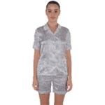 Light Grey Snake Satin Short Sleeve Pajamas Set