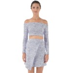 Light Grey Snake Off Shoulder Top with Skirt Set