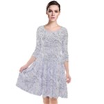 Light Grey Snake Quarter Sleeve Waist Band Dress