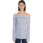 Light Grey Snake Off Shoulder Long Sleeve Top