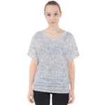 Light Grey Snake V-Neck Dolman Drape Top