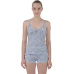 Light Grey Snake Tie Front Two Piece Tankini