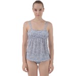 Light Grey Snake Twist Front Tankini Set