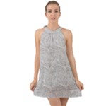 Light Grey Snake Halter Tie Back Chiffon Dress