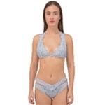 Light Grey Snake Double Strap Halter Bikini Set