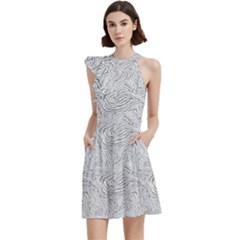 Cocktail Party Halter Sleeveless Dress With Pockets 