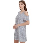 Light Grey Snake Women s Cold Shoulder Round Neck Mini Dress