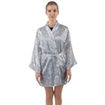Light Grey Snake Long Sleeve Satin Kimono