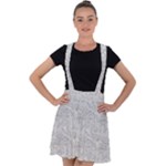 Light Grey Snake Velvet Suspender Skater Skirt
