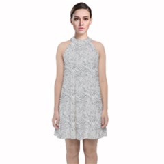 Velvet Halter Neckline Dress  