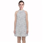 Light Grey Snake Velvet Halter Neckline Dress 