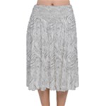 Light Grey Snake Velvet Flared Midi Skirt