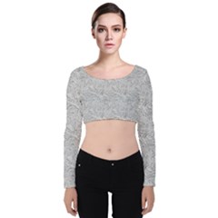 Velvet Long Sleeve Crop Top 