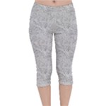 Light Grey Snake Velvet Capri Leggings 