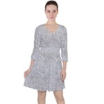 Light Grey Snake Quarter Sleeve Ruffle Waist Dress