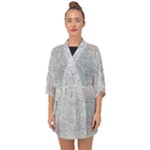 Light Grey Snake Half Sleeve Chiffon Kimono