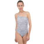Light Grey Snake Classic One Shoulder Swimsuit