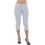 Light Grey Snake Lightweight Velour Capri Leggings 