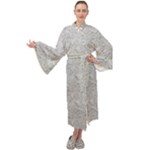 Light Grey Snake Maxi Velvet Kimono