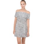 Light Grey Snake Off Shoulder Chiffon Dress