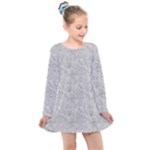 Light Grey Snake Kids  Long Sleeve Dress