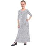 Light Grey Snake Kids  Quarter Sleeve Maxi Dress
