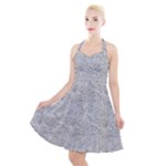 Light Grey Snake Halter Party Swing Dress 