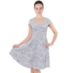 Light Grey Snake Cap Sleeve Midi Dress With Pockets