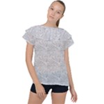Light Grey Snake Ruffle Collar Chiffon Blouse