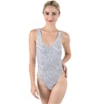 Light Grey Snake High Leg Strappy Swimsuit