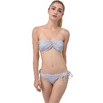 Light Grey Snake Twist Bandeau Bikini Set