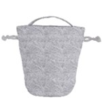 Light Grey Snake Drawstring Bucket Bag