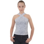 Light Grey Snake Cross Neck Velour Top