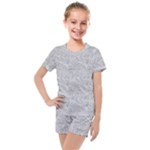 Light Grey Snake Kids  Mesh T-Shirt and Shorts Set