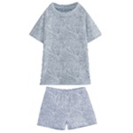 Light Grey Snake Kids  Swim T-Shirt and Shorts Set
