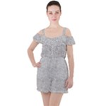 Light Grey Snake Ruffle Cut Out Chiffon Playsuit