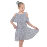 Light Grey Snake Kids  Shoulder Cutout Chiffon Dress